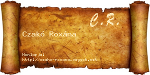 Czakó Roxána névjegykártya
